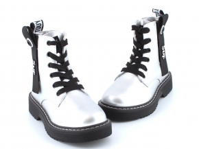 Купить Модель №7293 Демисезонные серебряные ботинки для девочки ТМ Clibee - фото 3